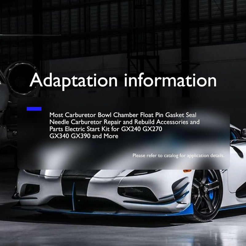 OXCANO Carburetor Kit for Most Carburetor Bowl Chamber Float Pin Gasket Seal Needle Carburetor Repair and Rebuild Accessories and Parts Electric Start Kit Compatible with GX240 GX270 GX340 GX390 - Image 4